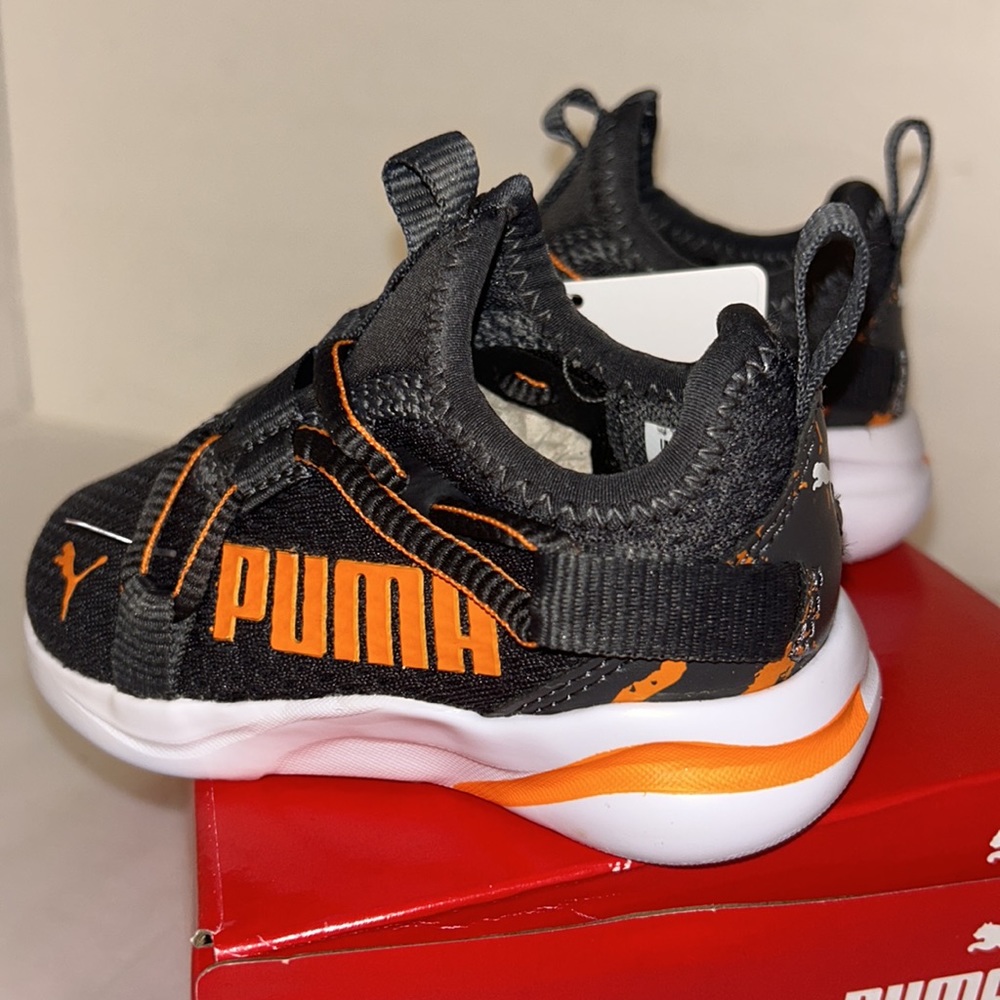 Puma NWT KIDS size5C Gray/Orange - Picture 5 of 9